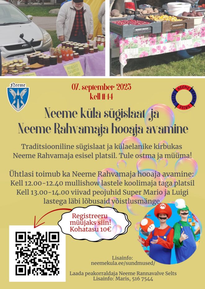 Neeme küla sügislaat ja Neeme rahvamaja hooaja avamine