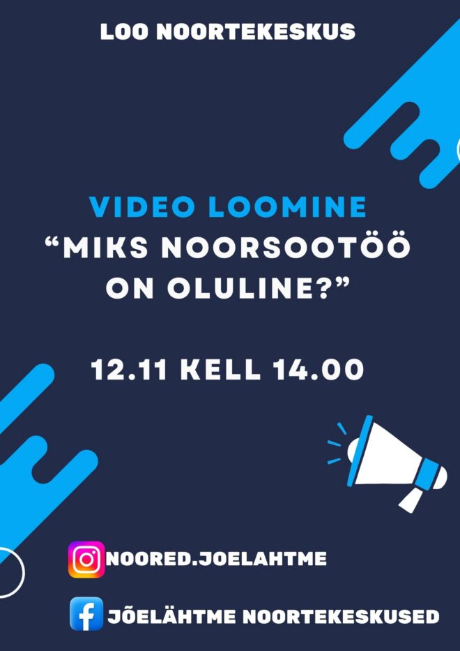 Video loomine – teemal “Miks noorsootöö on oluline?”