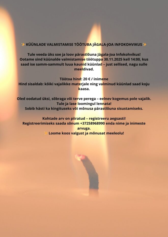 Küünalde valmistamise töötuba