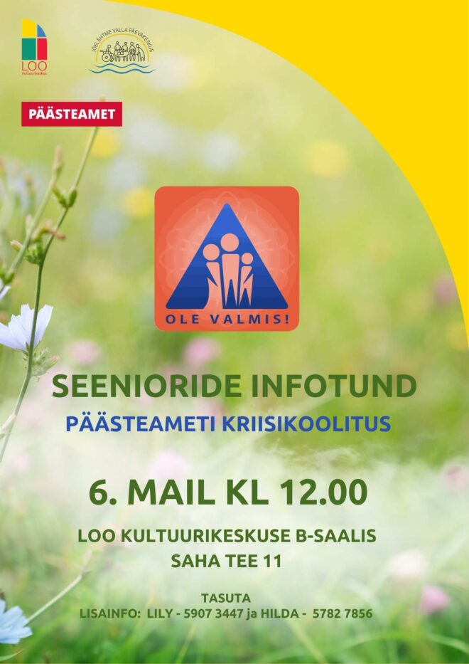 SEENIORIDE INFOTUND  – Päästeameti kriisikoolitus