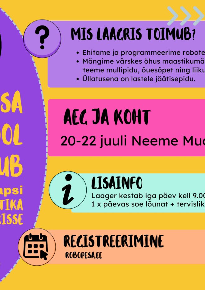 Robopesa huvikooli suvelaager