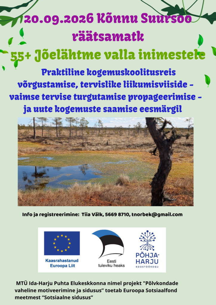 20.09.2026 Jõelähtme 55+ inimestele räästamatkad Kõnnu Suursoos