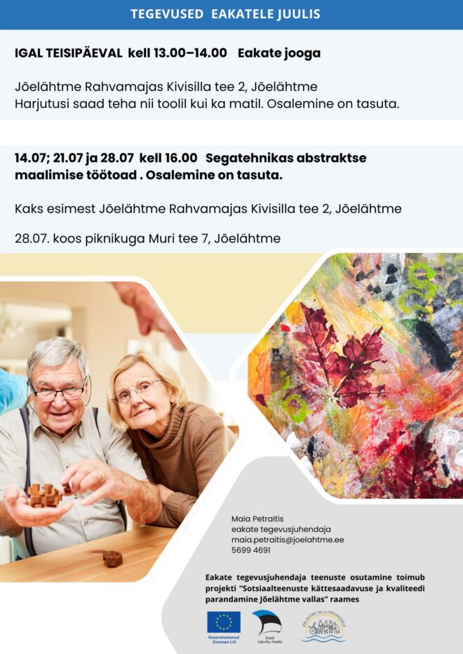 JUULIKUU TEGEVUSED VANEMAEALISTELE