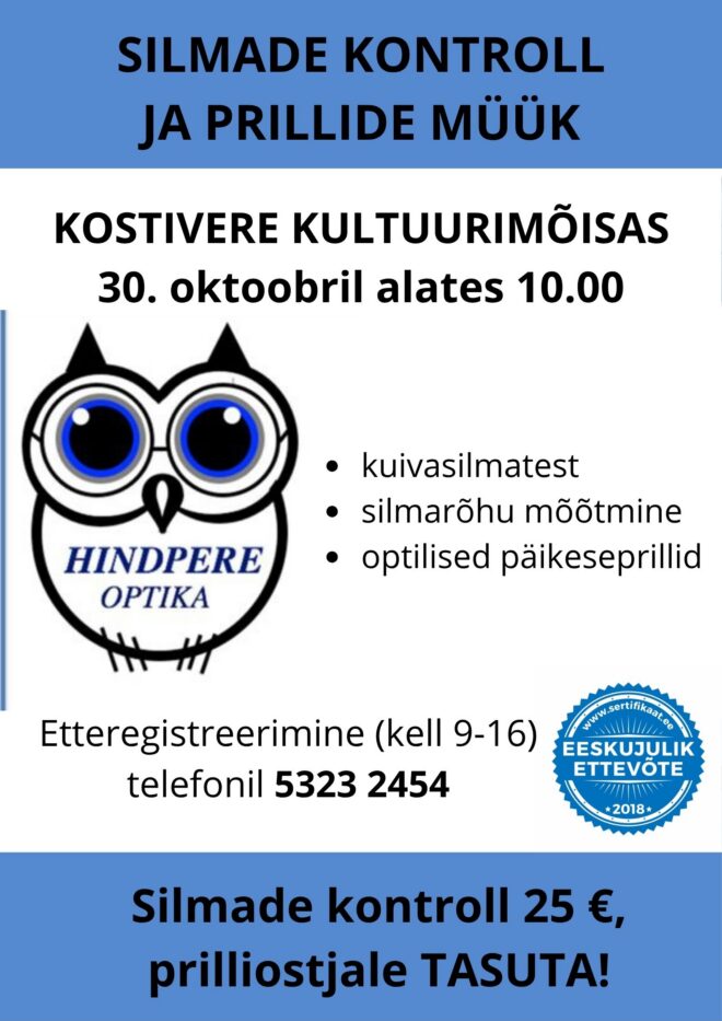 Silmade kontroll ja prillide müük