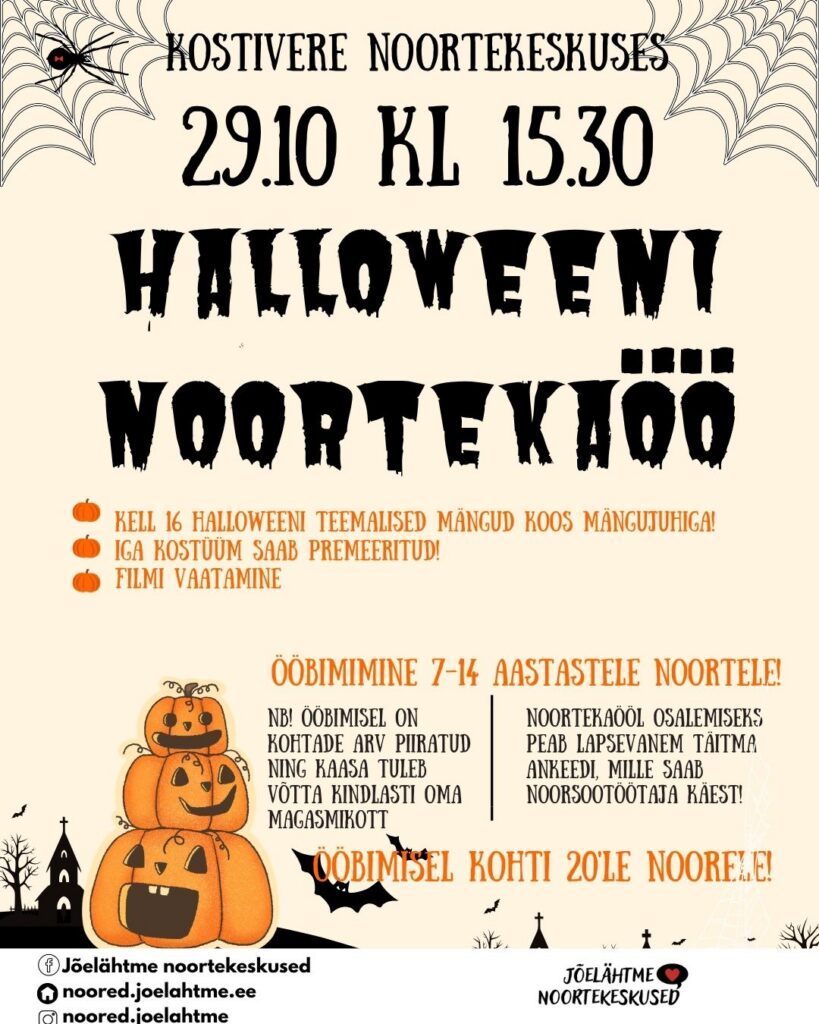 Noortekeskuste ühine Halloweeni õhtu